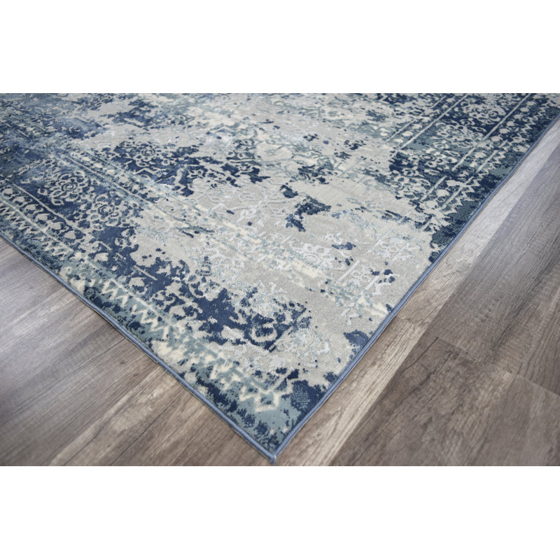 CosmoLiving by Cosmopolitan Duchess Abstract Grey/Blue Area Rug & Reviews Wayfair Canada